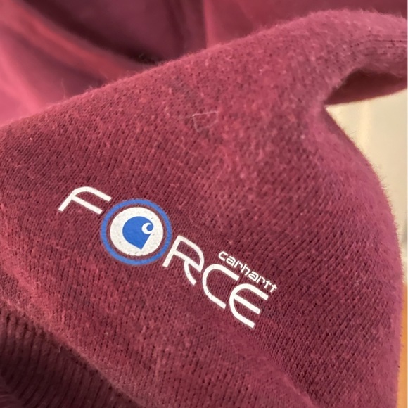 Carhartt Force Delmont Front Zip Women's Burgundy Hoodie - Picture 5 of 8